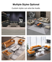 Ensemble de canapés de bureau professionnels, sièges modulaires modernes pour réception, cuir PU noir de qualité supérieure, pieds en métal durables