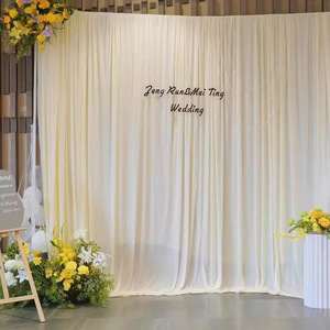 Hiện đại đám cưới sân khấu màu đen và rượu vang đỏ rèm vải đàn hồi và lụa gạc nền cho bố trí cho phông nền và cảnh - Product Image 1