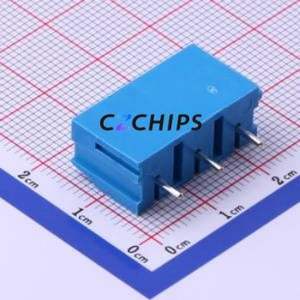 XY300V-B-7.5-3P Screw Terminal Block Through hole Component (THT),P=7.5mm Connector 1x3P 7.5mm Blue Through Hole - Product Image 2