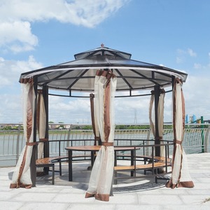 <span class=keywords><strong>Pergola</strong></span> hexagonale d'extérieur en <span class=keywords><strong>fer</strong></span> <span class=keywords><strong>forgé</strong></span> pour jardin, cour et villa, auvent pare-soleil, pavillon de loisirs à six colonnes - Product Image 4