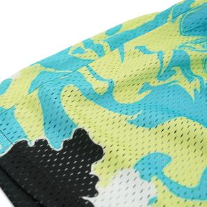 Short en maille imprimé athlétique à coupe ajustée pour l'été en gros, short en maille de course à pied imprimé en polyester avec logo personnalisé - Product Image 5