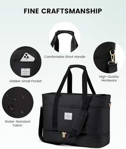 Échantillon gratuit, sac de voyage en toile en gros, sac fourre-tout extra large, sac à bandoulière pour femmes avec compartiment pour téléphone - Product Image 3