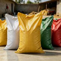 Sacs en polypropylène tissé jaunes haute résistance pour déménagement, logistique, construction, sable et stockage de déchets