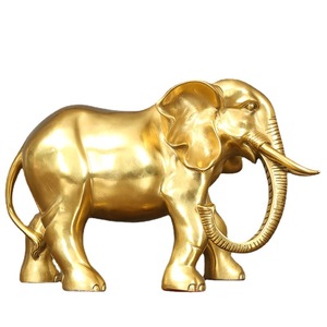 Copper World Brass <b>Elephant</b> Pair Ornaments For Home Office Table Decor Opening Ceremony <b>Gift</b> Animal Shape Copperware - Product Image 4