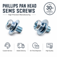 Vis SEMS à tête cylindrique Phillips M2 M3 M4 avec rondelle à ressort, fixation combinée de précision, fabricant chinois