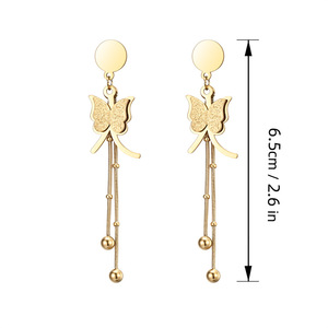 Pendientes de Mariposa Hipoalergénicos Resoul Que No Se Deslustran para Mujer, Lujosos, Lineales, Largos, con Borlas Colgantes, Dropshipping - Product Image 4