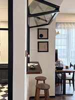Ventanas Corredizas Modernas de Aleación de Aluminio, Ventanas Plegables Superiores e Inferiores para Cafeterías y Tiendas de Té con Leche