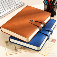 Carnet A5 en cuir PU rigide personnalisé avec logo imprimé, bloc-notes de bureau et agenda avec nouvelle boucle design – Vente en gros