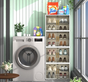 Grande capacità moderna scatola di scarpe di plastica trasparente formica <span class=keywords><strong>scarpiera</strong></span> facile da montare nuova porta armadio mobili da pranzo per la casa - Product Image 5