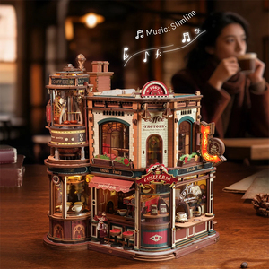 <span class=keywords><strong>Robotime</strong></span> Rokr Toys Wholesale DIY Assemble Kit EAB02 Dream Coffee Factory Music Box <span class=keywords><strong>3D</strong></span> Wooden Puzzles - Product Image 6