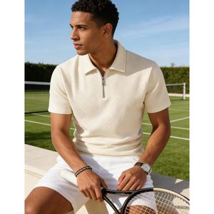 Camiseta Polo con Cierre para Hombre FOXA, Manga Corta, Tejida, Informal, para Golf, Corte Regular - Product Image 2