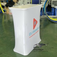 Comptoir en bois pliable promotionnel personnalisé Comptoir pop-up portable Tables de marque pour salons professionnels Exposition Événements Photomaton 360
