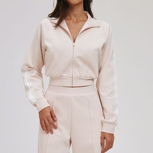 Sweat à capuche contrasté avec col montant, coupe-vent, poches zippées pour femme, idéal pour les sports de plein air et le cyclisme, veste épaisse - Product Image 3