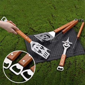 Outils de barbecue coréens <span class=keywords><strong>REWOOD</strong></span>, pinces en bois extra longues en acier inoxydable, brochettes résistantes à la chaleur, écologiques, durables, en métal - Product Image 2