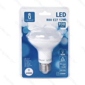 Lampadina Led R80 E27 12W 6400K Luce Bianca Fredda 930 Lumen Durata 25000H - Product Image 1