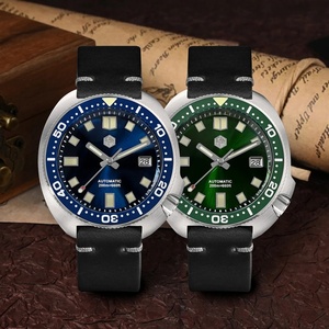 Montre de luxe pour homme San Martin SN047-G-B, nouvelle montre de plongée Turtle, mouvement automatique NH35, bracelet en saphir, 20 bars, lumineuse, Relojes - Product Image 4