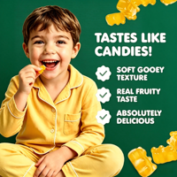 Groothandel OEM Kinderen Tieners Volwassenen Natuurlijke Smaak Slaap Gummies Melatoninevrij Vitamine B6 D3 L-theanine Magnesium Glycinaat