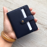 Dompet Koin Kulit Mewah YUBO LEATHER untuk Unisex dengan Penutup Kancing Khusus, Tempat Kartu Nama, Ukuran 4 Inci