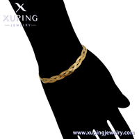 T000946005 Bijoux Xuping Bracelet tendance homme en acier inoxydable plaqué or 14K avec chaîne serpent trois torsades