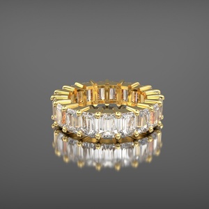 Anillo de Diamante Cultivado en Laboratorio con Corte Pera Personalizado, 1CT 2CT, Oro Rosa Sólido de 14K 18K, Banda de Eternidad con Corte Pera, Joyería de Boda al por Mayor - Product Image 3