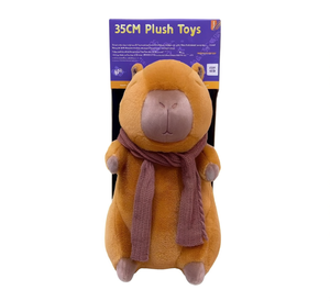 Lindo Peluche de Capibara de 35 cm, Animal de Peluche Suave para Niños de 2 a 4 Años, Regalo Unisex con Bufanda - Product Image 1