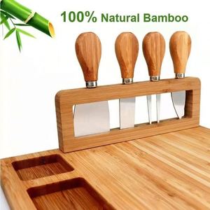 Wholesale Trend Custom Rectangle Bamboo Eco-Friendly <b>Disposable</b> Multi-Functional Tray Set Cutting Board <b>Platter</b> Cutlery Chopping - Product Image 3