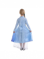 Robe de princesse Elsa de La Reine des Neiges 2 pour enfants, ensemble deux pièces, jupe longue en voile pour filles, jupe en gaze d'automne, robe de reine à manches longues en polyester