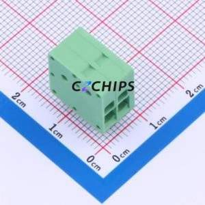 JL271R-35002G01 Spring Terminal Block Bent Lead Through Hole,P=3.5mm Connector 1x2P 3.5mm Green Right Angle Insert - Product Image 1