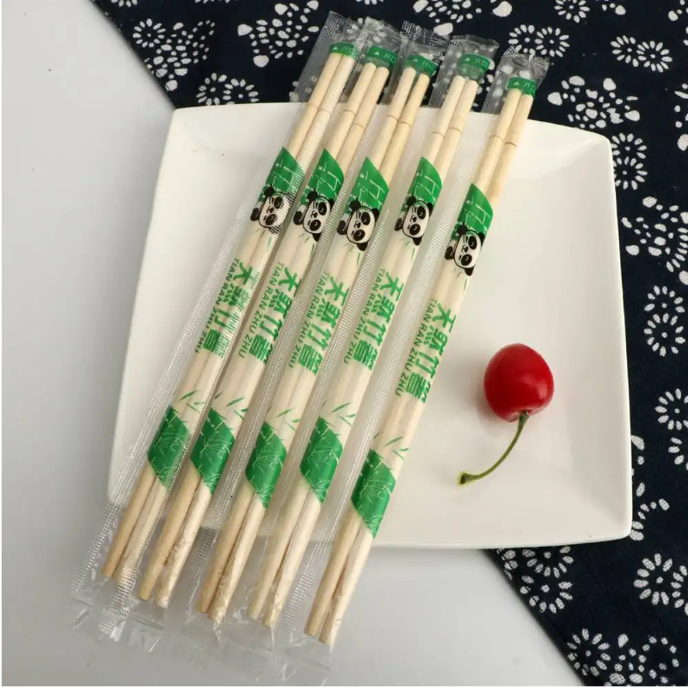 कस्टम लोगो चीनी काँटा बांस सस्ते थोक डिस्पोजेबल बांस लकड़ी चीनी काँटा में Chopstick थोक