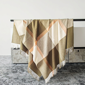 <span class=keywords><strong>Plaid</strong></span> en pure laine 200x140cm, motif écossais, 700g, lavable, <span class=keywords><strong>pour</strong></span> <span class=keywords><strong>canapé</strong></span> ou voyage, fabriqué en Chine - Product Image 4