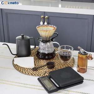 Portable <strong>Coffee</strong> Kit Outdoor Camping Travel <strong>V</strong> <strong>60</strong> <strong>Coffee</strong> Pour Over Gift Set with Waterproof Black Leather Bag - Product Image 3