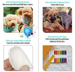 Professional Pets Wipes Manufacturer Custom Dogs Cats Eyes Cleaner Pets Tear Stain Remover 100pcs Cleaning Wipes