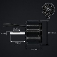 RT10040-60A 100mm Outrunner BLDC מנוע 48V 60V 60KV 80KV 2800W 3800W 2880RPM 3660RPM 28Nm הנעת מסוע תעשייתי OEM