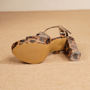Sandalias de Tacón Alto con Plataforma y Estampado de Leopardo, de Charol, con Punta Abierta y Cierre de Hebilla, Zapatos de Verano para Mujer - Product Image 3