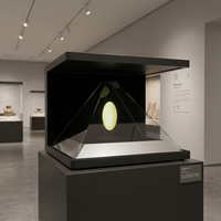 Proyector Holográfico 3D de 32 Pulgadas con Sistema Operativo Android, Pantalla Transparente de 270 Grados para Exhibición de Joyería y Museos