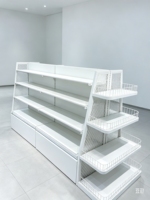 Étagère de rangement multi-niveaux personnalisée, double face, en bois, pour supermarché et magasin de détail