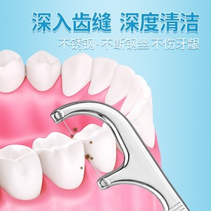 304 Stainless Steel Dental Floss Pick Portable Metal Toothpick Interdental Cleaning Oral Care Tool - Product Image 3