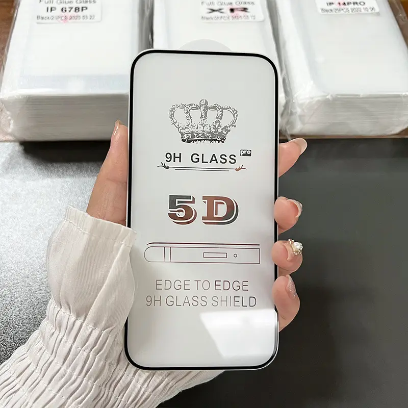 Pelindung layar tempered glass 5D harga pabrik untuk iphone 15 pro max 15 pro 15 plus film pelindung layar ponsel