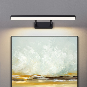 Modern Aluminum <b>Wall</b> Lamp LED Touch Control Dimmable 4100K Neutral White Bathroom <b>Lighting</b> Surface Mounted Black Rectangular - Product Image 3