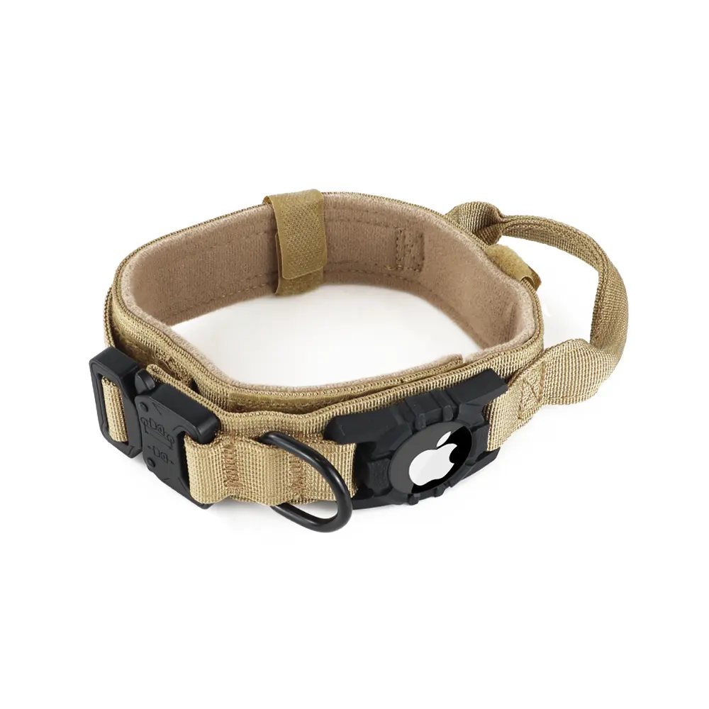 Vente en gros de traceurs GPS personnalisés, collier de chien avec étiquette pneumatique, réglable, en nylon, pour entraînement tactique, colliers pour animaux de compagnie pour chien