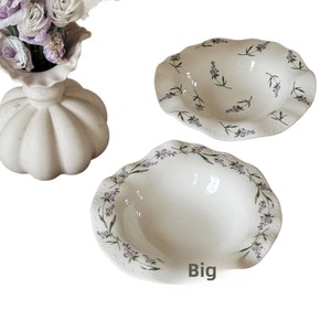 Assiettes profondes pour salade, fruits, soupes et pâtes, style rétro, motif végétal lavande française, faites à la main, pour la maison - Product Image 5