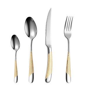 Star Diamond Western Restaurant Steak <b>Knife</b> Set 304 Stainless Steel Dishwasher Safe Catering Flatware 23.1cm Fork 19.8cm <b>Knife</b> - Product Image 4