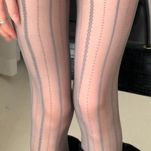 Women's Sheer Striped Tights 10D Ultra Thin Polyester Bow Pattern Four Seasons Wear - Product Image 2
