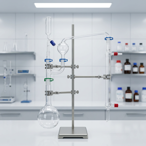 Ensemble de distillation Kjeldahl en verre borosilicaté à deux colliers avec adaptateur pour la recherche - Product Image 2
