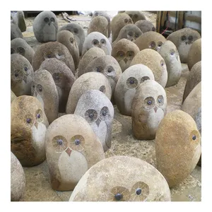 Quality assurance carving garden ornaments granite stone owl sculpture for sale