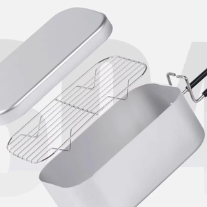 Porta pranzo esterno in lega di alluminio può essere riscaldata da fiamma aperta in alluminio <span class=keywords><strong>campeggio</strong></span> Picnic in acciaio inox stoviglie da Picnic stufa da Picnic - Product Image 1