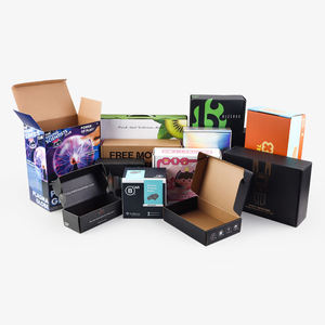 Cajas <span class=keywords><strong>de</strong></span> Cartón Corrugado Negro para Envíos, Personalizadas, Reciclables, para Zapatos y Ropa, con Impresión Personalizada - Product Image 3