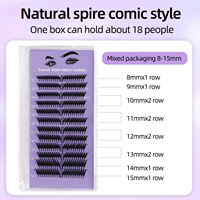 Extensions de cils en gros, préfabriquées, en PBT coréen, douces, naturelles, sans cruauté, véganes, en forme d'ailes de fée, pour DIY, style D Comic