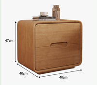 Table de chevet minimaliste italienne en bois massif avec 2 tiroirs, armoire de rangement moderne et écologique pour chambre à coucher, idéale pour l'hôtellerie