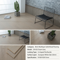 Plancher stratifié à grain de bois blanc brillant AC3 à trois couches, résistant à l'eau et au feu, idéal pour salle de bain et cuisine